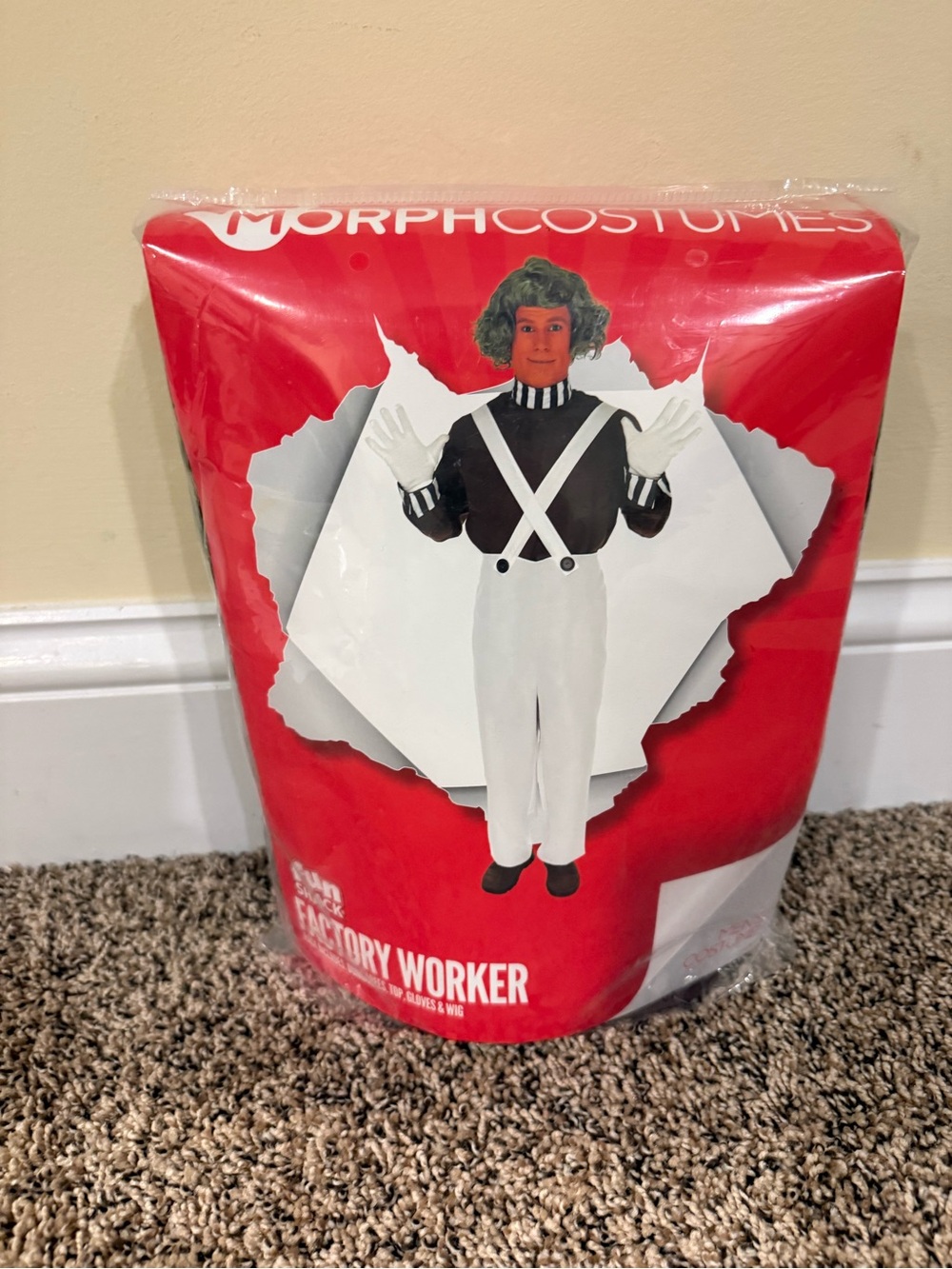 Umpa Lumpa costume. Worn once. Adult small. Incl. shirt, overalls, gloves, wig.
